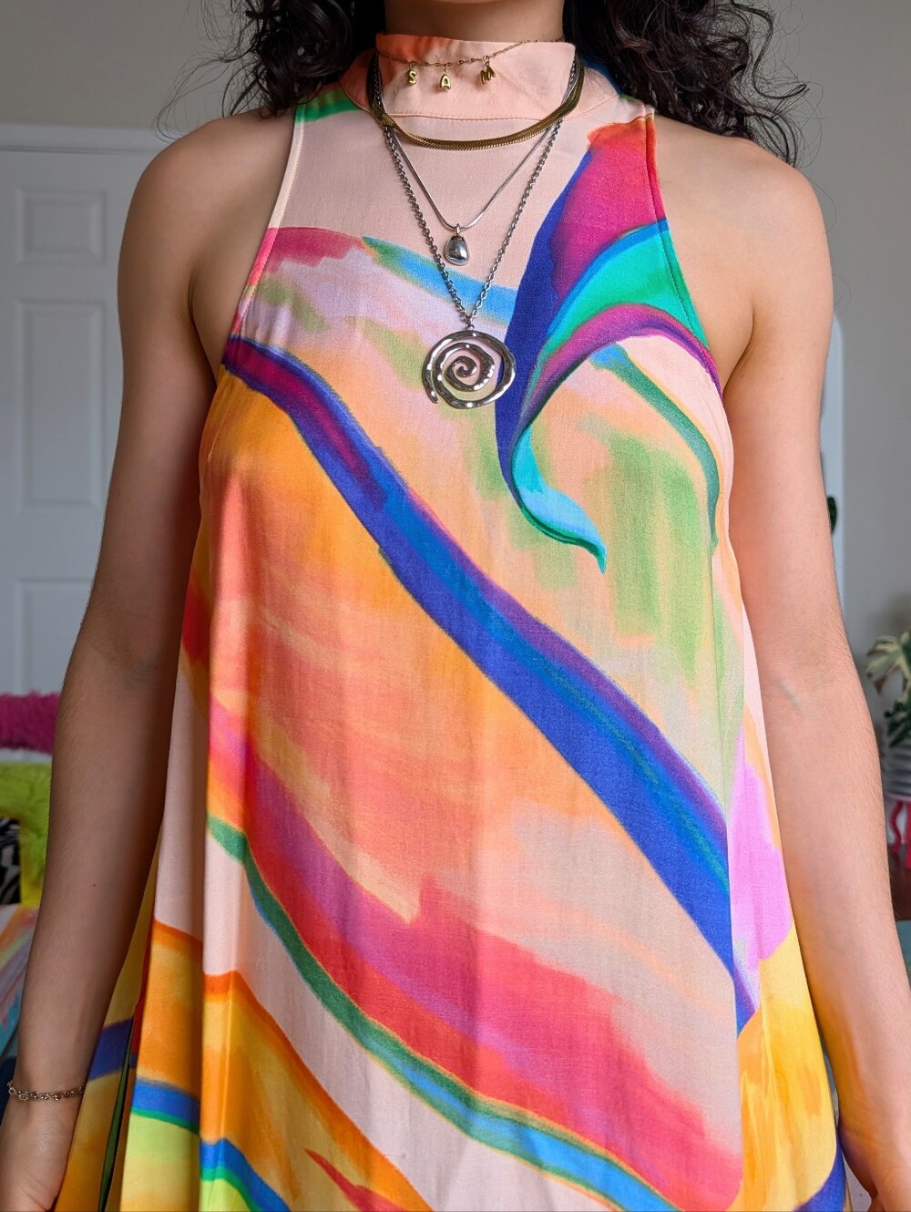 Farm Rio Anthropologie rainbow maxi dress - Picture 4 of 8